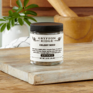 Organic Celery Seed in glass jar