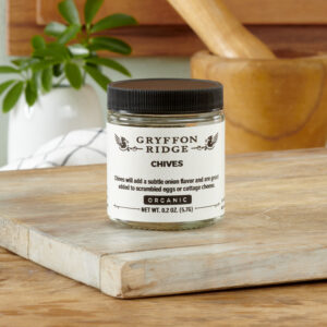 Organic chives in jar