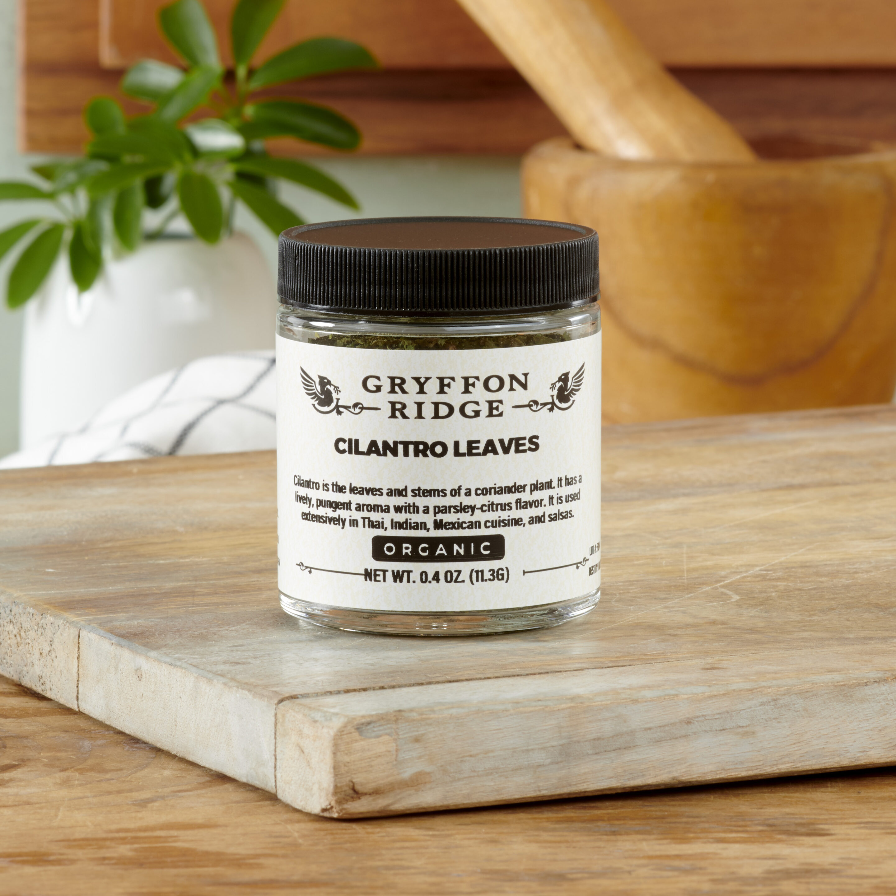 Cilantro (Coriander Leaf) ~ Certified Organic Cilantro Leanes, coriander leaves in jar