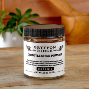 Chipotle chile powder in jar